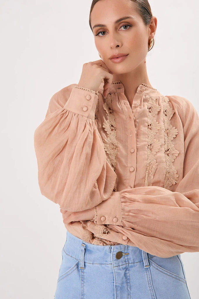 Lace Shirt - Nude