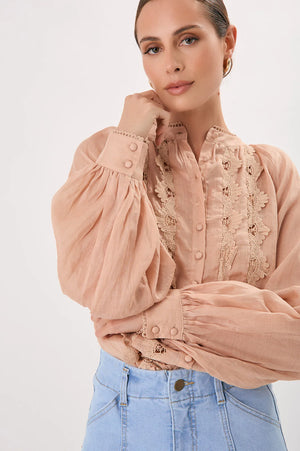 Lace Shirt - Nude