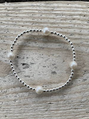Freshwater Pearls and Sterling Silver Bracelet