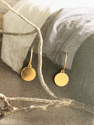 Gold Circle Drop Earring